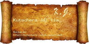 Kutschera Júlia névjegykártya